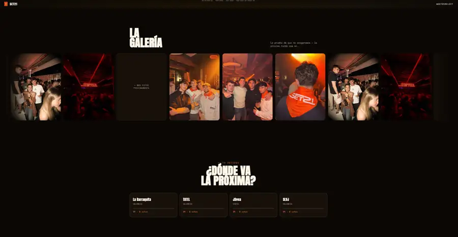 Galería de fotos y votación de la próxima fiesta en la web de SET21