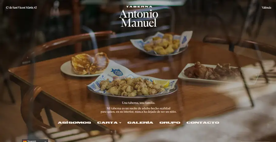 Home de la web de Taberna Antonio Manuel